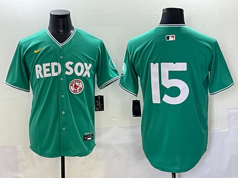 Men 2025 Boston Red Sox #15 No Name Dark Green Joint Name Nike MLB Jersey style 10->boston red sox->MLB Jersey